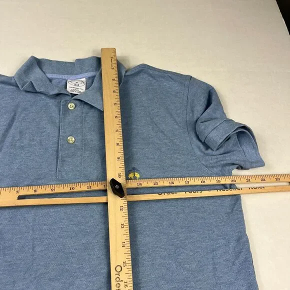 Brooks Brothers Mens Performance Polo Shirt Blue Short Sleeve Slim Fit MEDIUM - Picture 8 of 10